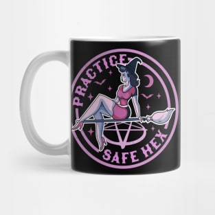 Practice Safe Hex Funny Witch Halloween Costume Pastel Goth Mug